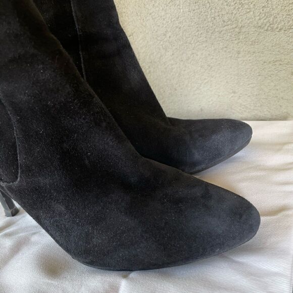Cole Haan high heeled black suede booties - Picture 10 of 12